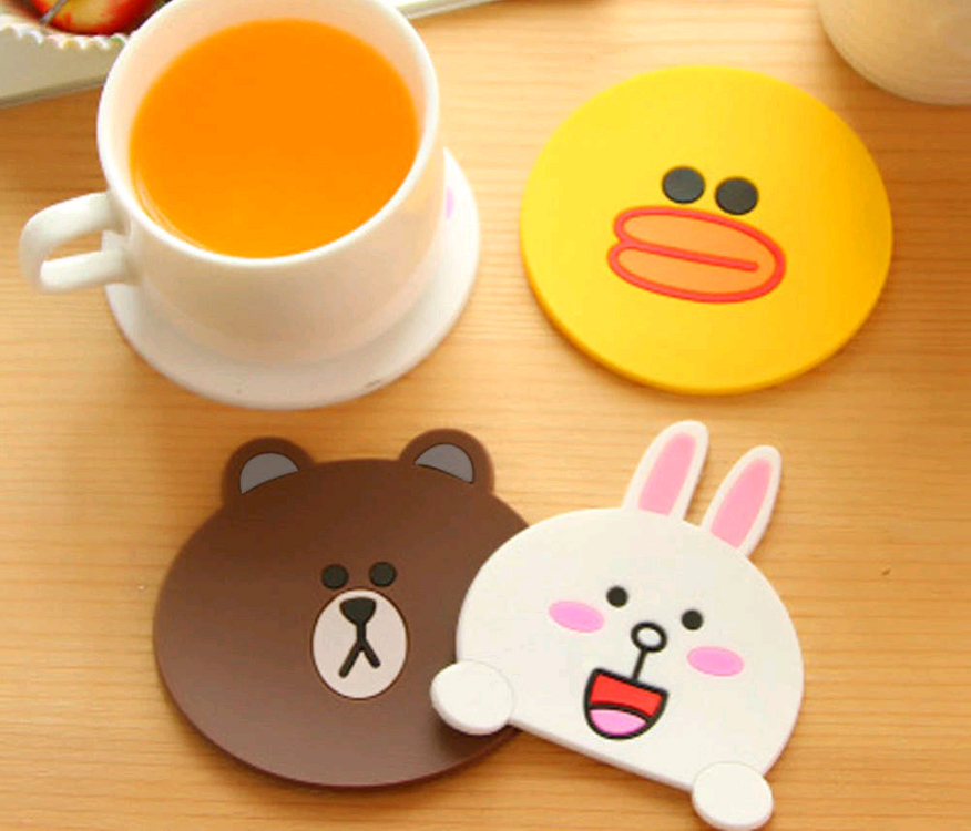 새상품 라인프렌즈 컵받침 4개 세트--1