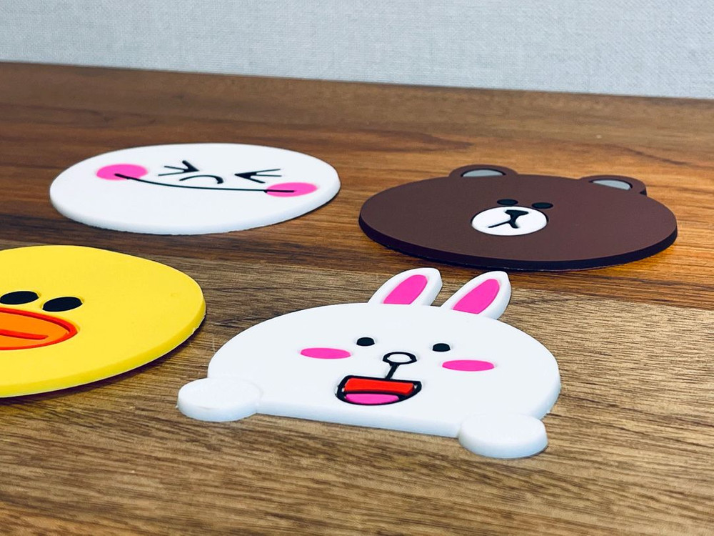 새상품 라인프렌즈 컵받침 4개 세트--2