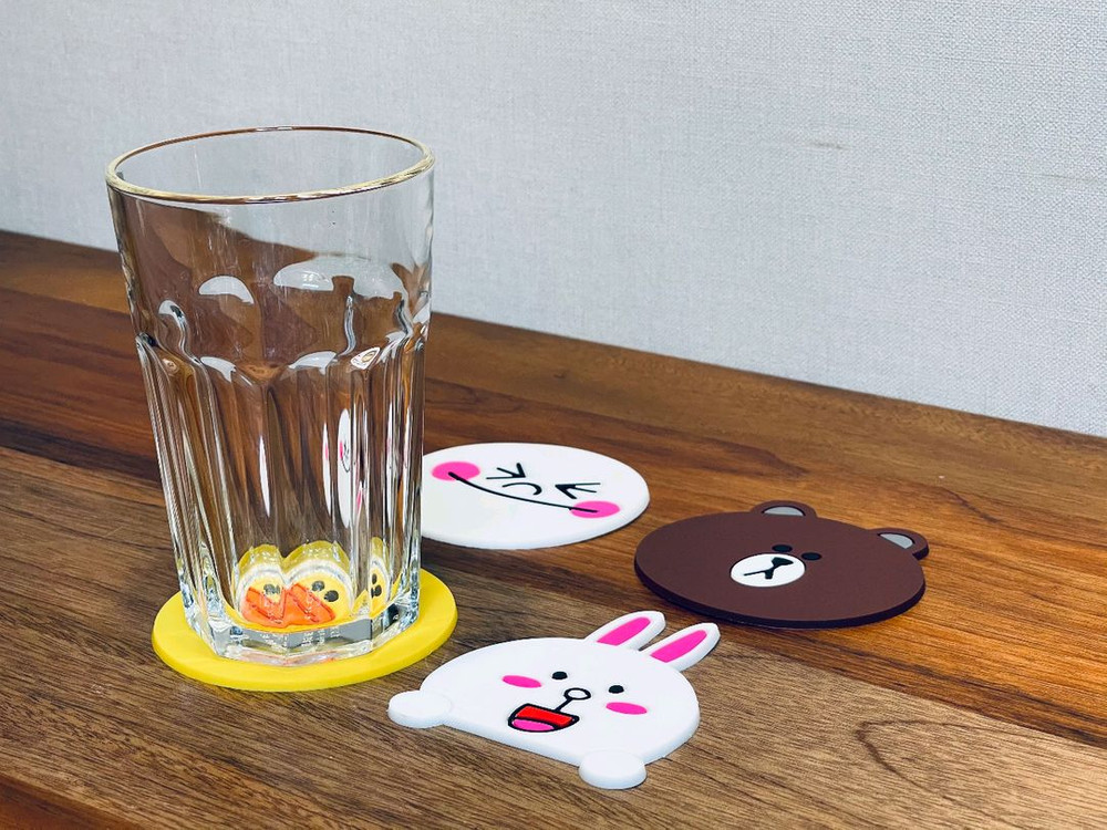 새상품 라인프렌즈 컵받침 4개 세트--3