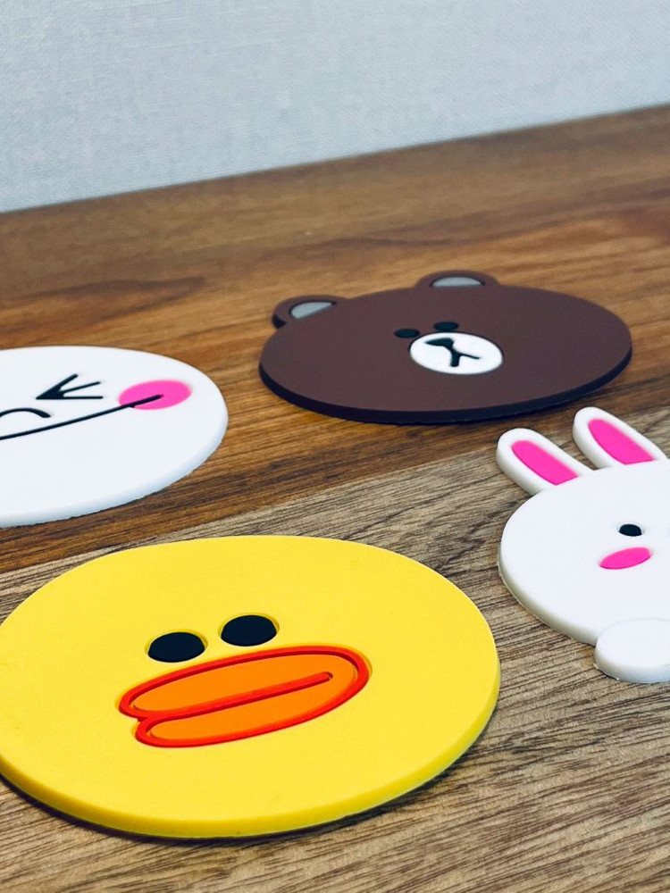 새상품 라인프렌즈 컵받침 4개 세트--5