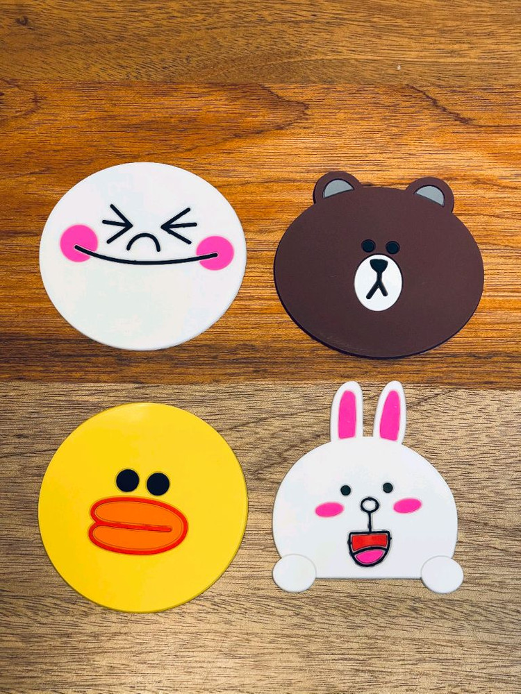 새상품 라인프렌즈 컵받침 4개 세트--6