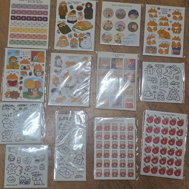 주스님 고양이캐릭터 귀여운인스 오려쓰는스티커--1