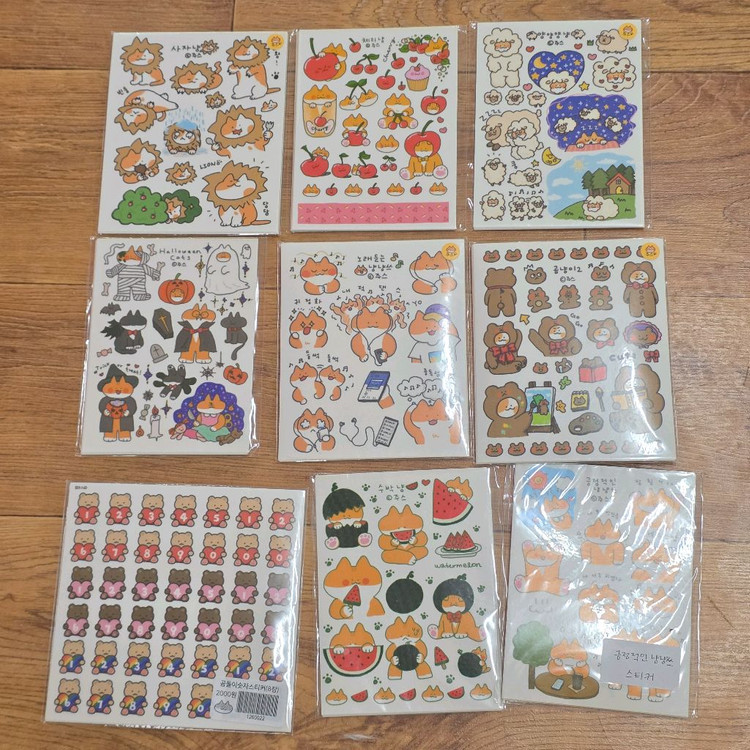 주스님 고양이캐릭터 귀여운인스 오려쓰는스티커--2