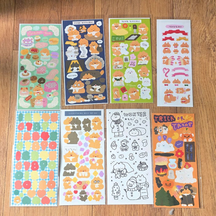 주스님 고양이캐릭터 귀여운인스 오려쓰는스티커--3