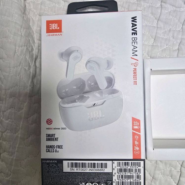 JBL Wave Beam 화이트 블루투스 이어폰--2