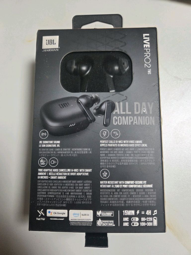 JBL LIVE PRO TWS 2 블랙 풀박스 여분의 팁 케이스 포함하여 판매 택배비포함--1