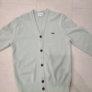 백화점 구먜 라코스테 가디건 라코스테 L 100 가디건 파스텔톤의 민트색상입니다 남녀공용 사이즈 S95-100