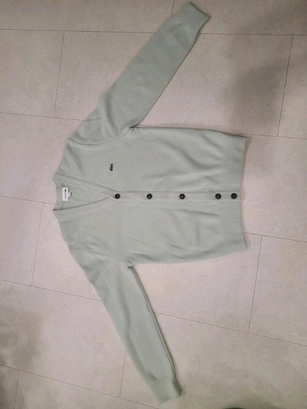 백화점 구먜 라코스테 가디건 라코스테 L 100 가디건 파스텔톤의 민트색상입니다 남녀공용 사이즈 S95-100--1