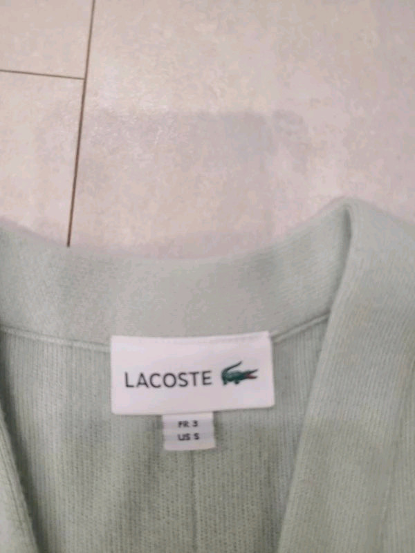 백화점 구먜 라코스테 가디건 라코스테 L 100 가디건 파스텔톤의 민트색상입니다 남녀공용 사이즈 S95-100--6
