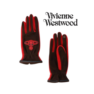 비비안 웨스트우드 빅 orb 패치 콤비 장갑 / 브라운 (새상품)