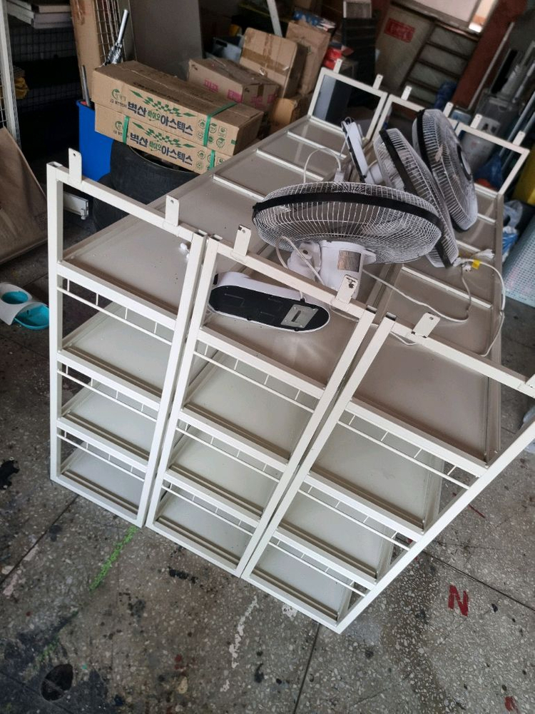 구형 무인아이스크림 무인문방구 편의점 앵글 선반 매대 진열장 이미지