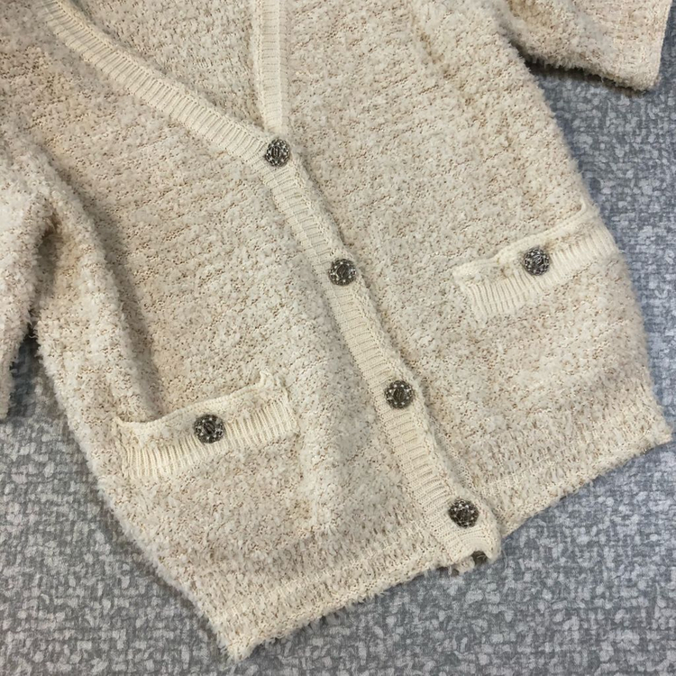 제평 블루아이디 반팔 니트 가디건 올드머니룩 출근룩 부클 i-d--1