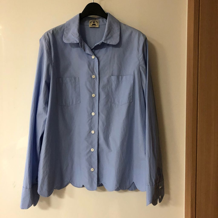 오뗄생트로페 물결 코튼100% 블라우스 셔츠 르사브아 올드머니룩--1