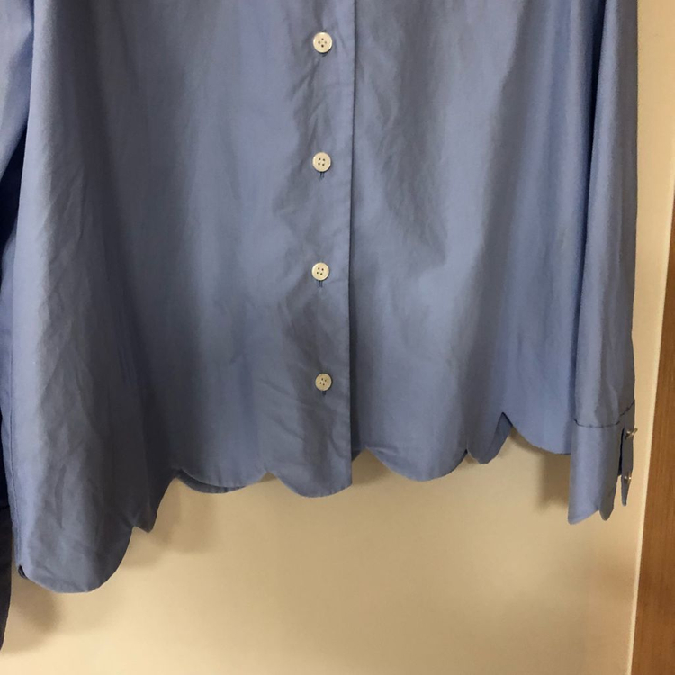 오뗄생트로페 물결 코튼100% 블라우스 셔츠 르사브아 올드머니룩--5