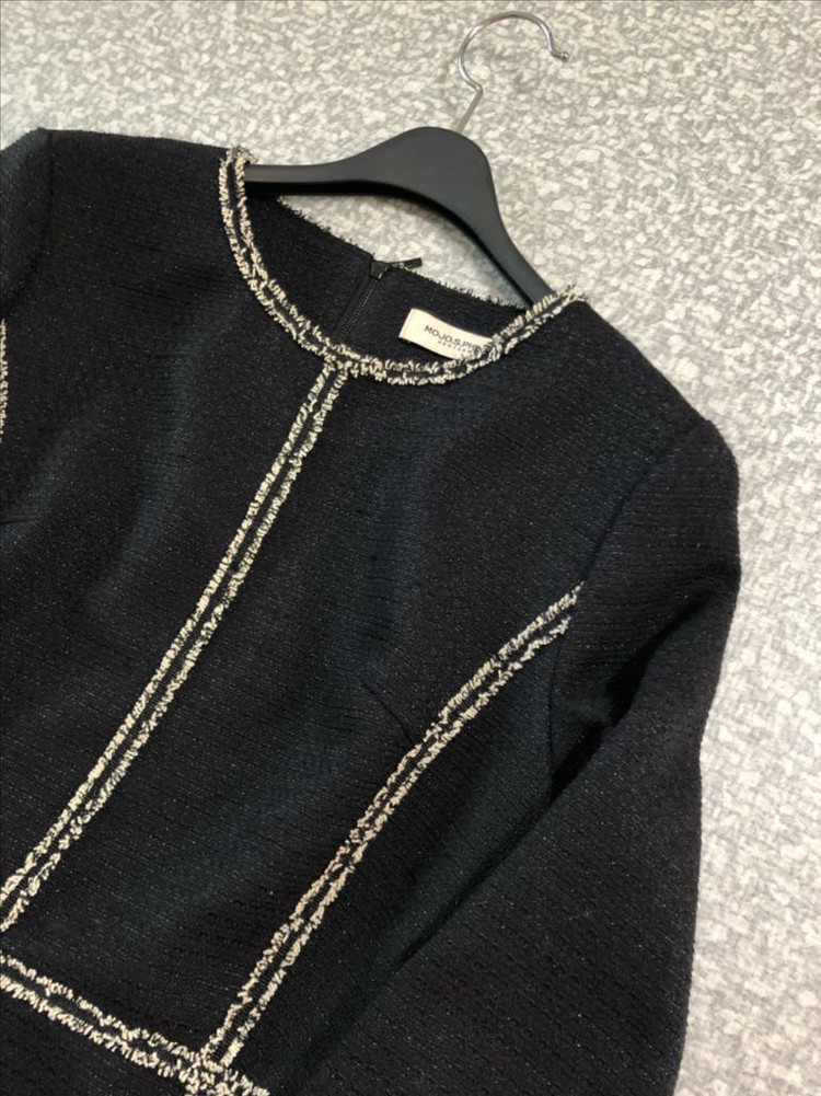 모조에스핀 원피스 트위드 글리터 펄 반짝이 하객룩 결혼식 경조사--1