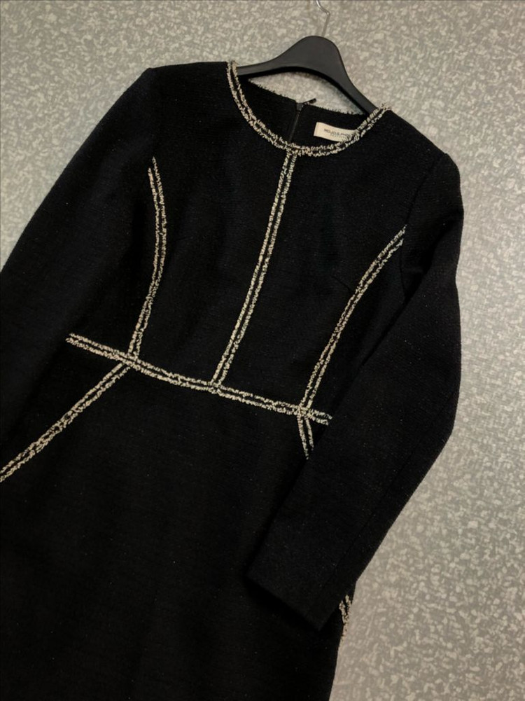 모조에스핀 원피스 트위드 글리터 펄 반짝이 하객룩 결혼식 경조사--3