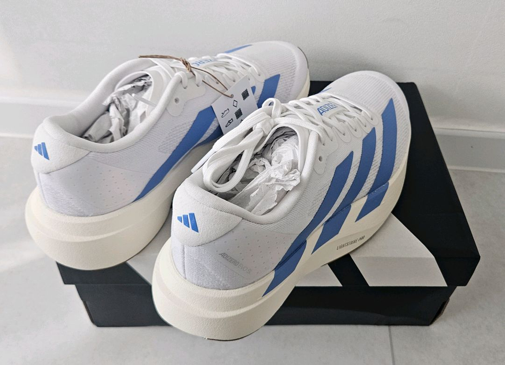 아디다스 에보SL 에보슬 화이트 블루 240mm 미착용 새상품 여성 런닝화--3