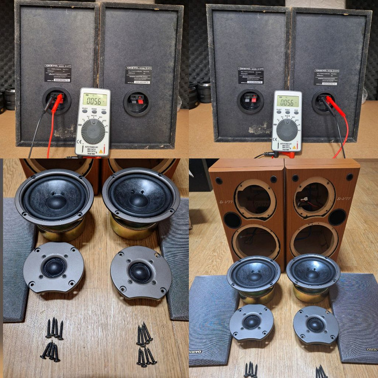 온쿄 중소형 빈티지 스피커 1조 D-V77 이미지