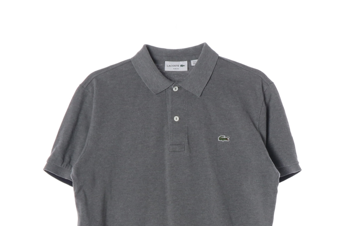 라코스테 그레이 스몰로고 슬림핏 반팔 카라티 폴로 티셔츠 M--2