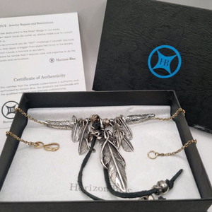 호라이즌 블루 실버스튜디오 금 은 목걸이 고로스 팬던트 깃털 이미지