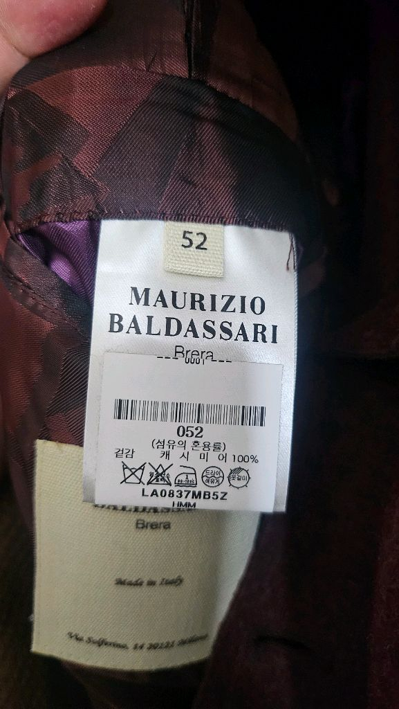 밀라노의 우아함을 입다, 마우리찌오 발다사리 캐시미어 100% 자켓 (105)--7