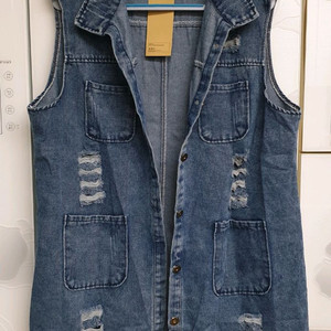 청조끼 빈티지 데님 청 롱조끼 빅사이즈 #새상품#