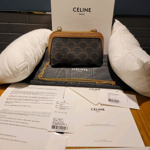 셀린느 트리옹프 캔퍼스 체인 탄 숄더 크로스 클러치백