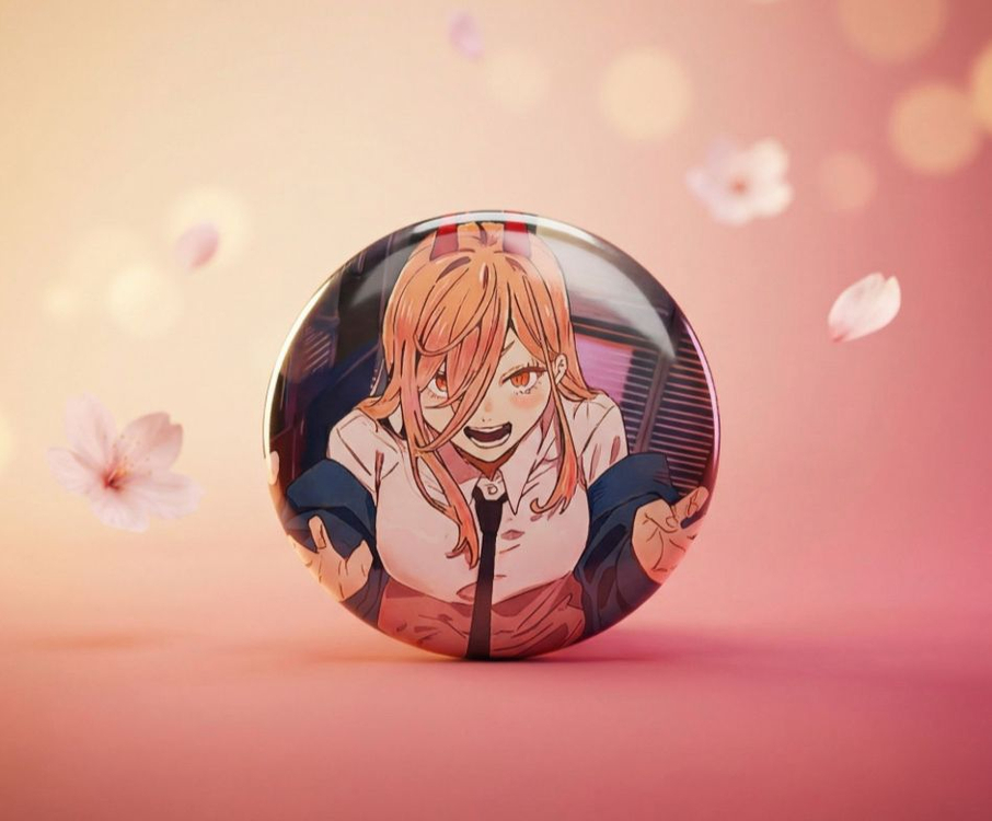 체인소맨 파워 굿즈 뱃지 한정판매--0