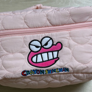 짱구 초코비 와니야마 파우치 핑크 퀼팅 화장품 파우치 가방(새상품) 이미지