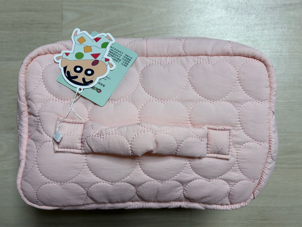 짱구 초코비 와니야마 파우치 핑크 퀼팅 화장품 파우치 가방(새상품) 이미지