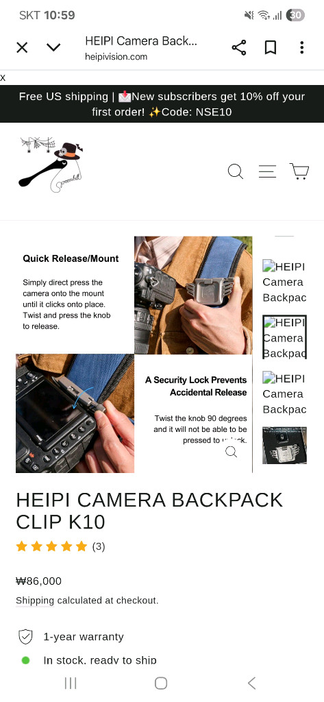 k10 백팩 카메라 퀵릴리즈 회색--4