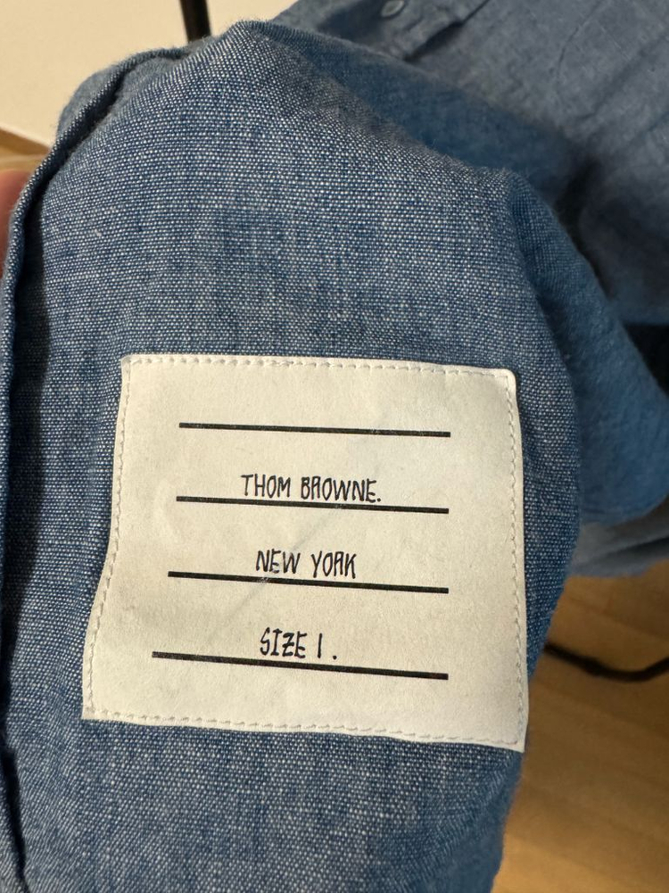 톰브라운 샴브레이 블루 4바 셔츠 1사이즈--2