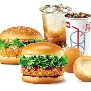 롯데리아 불고기베이컨버거 + 새우베이컨버거 + 치즈스틱