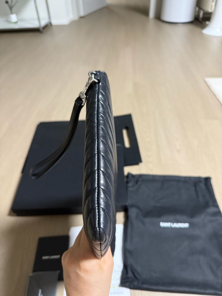 생로랑 클러치 은장 미디움--2