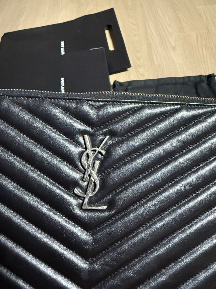 생로랑 클러치 은장 미디움--3