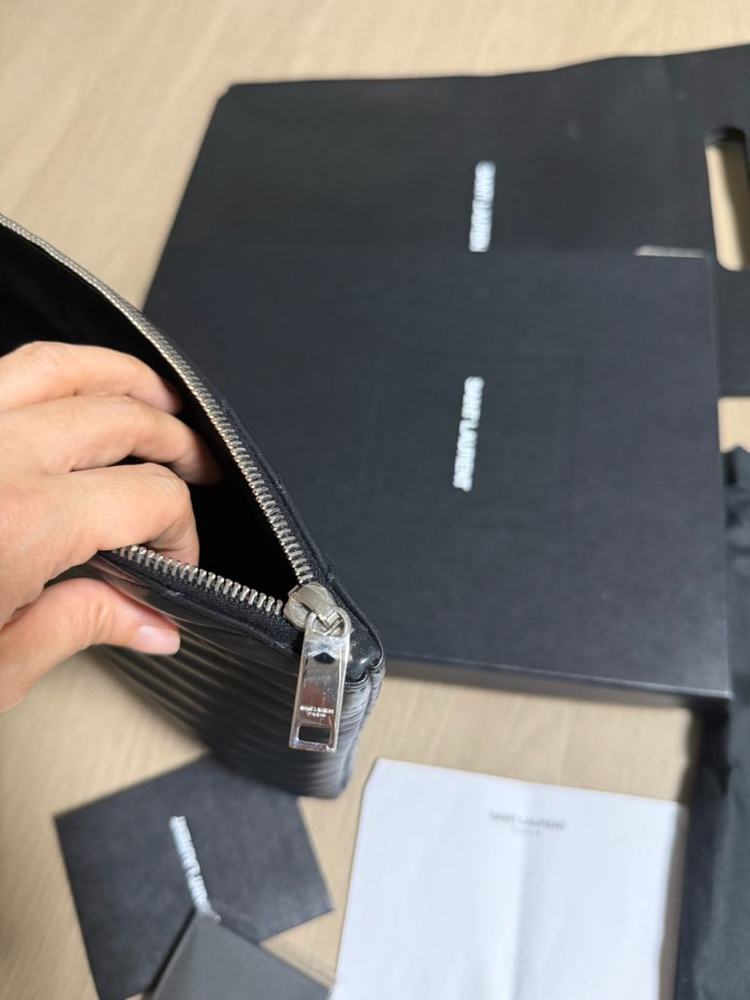 생로랑 클러치 은장 미디움--7