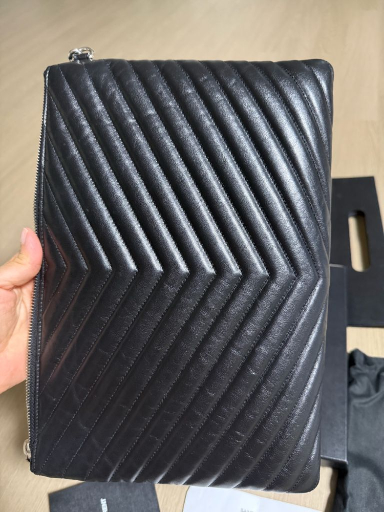 생로랑 클러치 은장 미디움--8