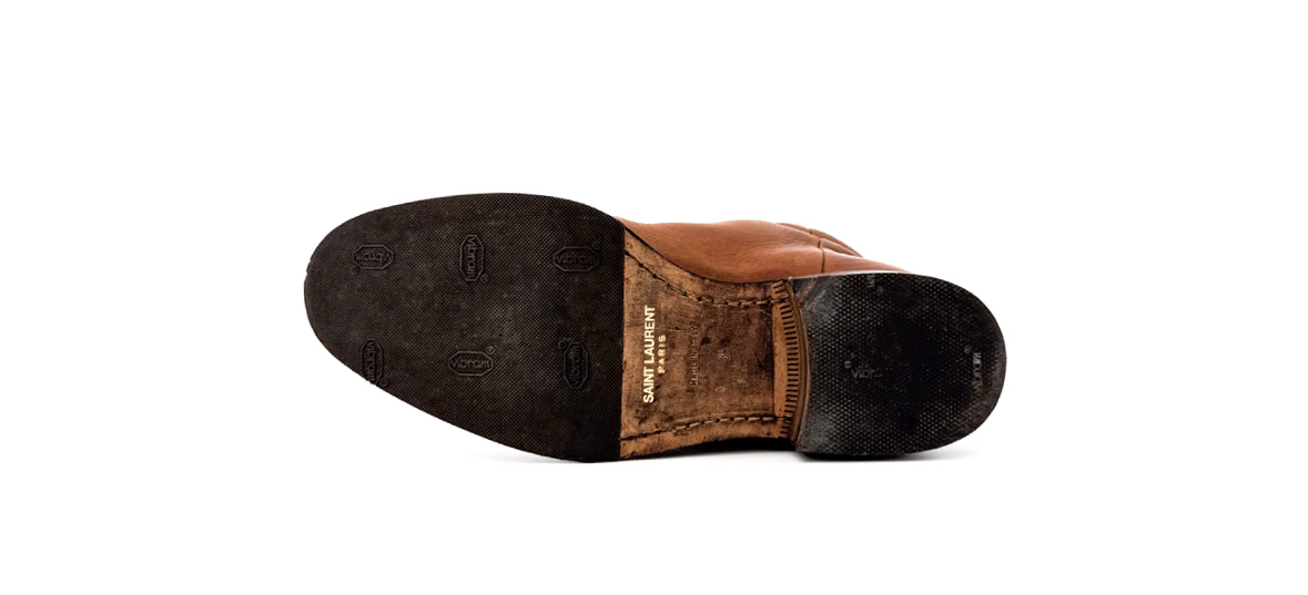 [35] YSL 생로랑 여성 레더 클래식 하이 레그 가죽 롱 부츠 브라운--4