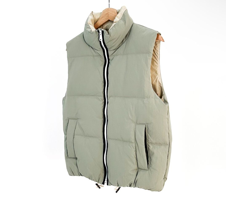 [36] 브루넬로 쿠치넬리 여성 모닐리 집업 다운 패딩 조끼 베스트 그린--1