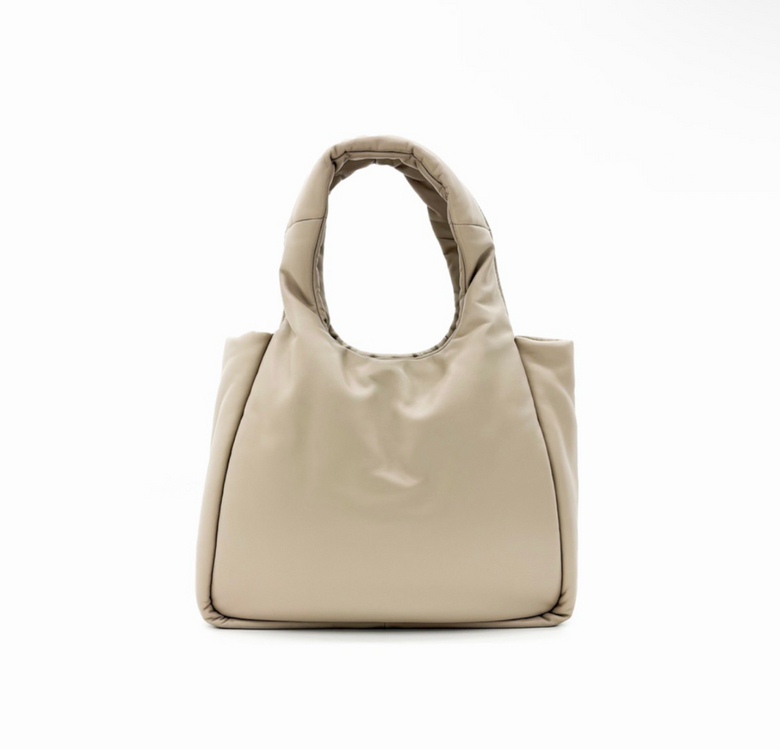 [M] 프라다 패디드 소프트 패딩 니파 레더 백 미디움 데저트 베이지--2