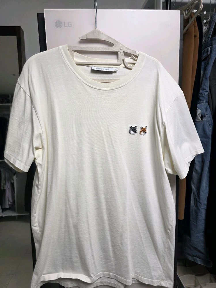 메종키츠네 더블로고 반팔티 xxl 사이즈 판매합니다. 이미지