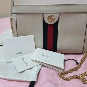 구찌 오피디아 스몰 체인 숄더백 화이트