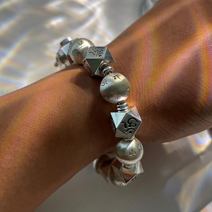 새상품 팔각 염주 남자 은팔찌 12mm 20cm