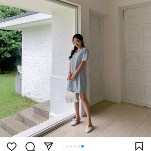 레이지코너 하늘이네마켓 트위드반팔원피스 하늘색