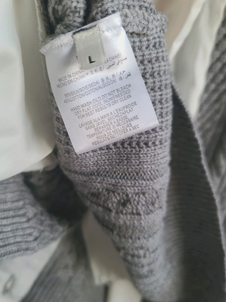 새상품 ) 여성 그레이 긴팔 케이블 버튼 가디건 화이트단추 여리핏 / 폴로 타미힐피거 띠어리 마시모두띠 자라--5
