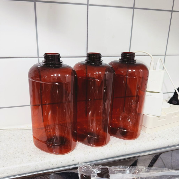 580ml 갈색 펌프 용기 24개 판매합니다.--1