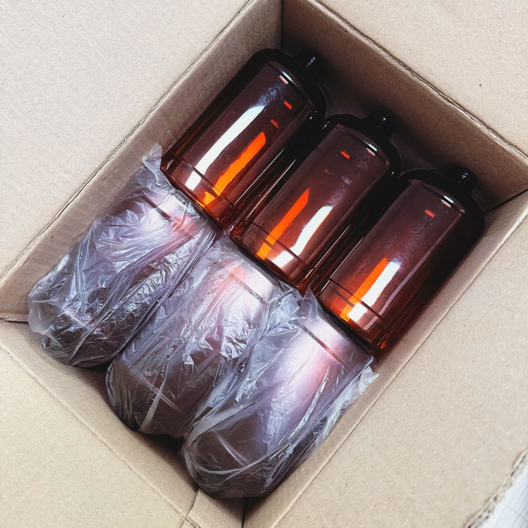 580ml 갈색 펌프 용기 24개 판매합니다.--2