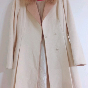 CC 콜렉트 아이보리 폭스퍼 여우털 코트 탈부착가능 44반-55반 이미지