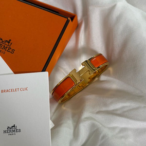 에르메스 클릭아슈 팔찌 오렌지 골드 pm 정푼