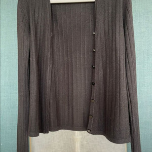 쿠기 블랙 골지 니트 가디건 S